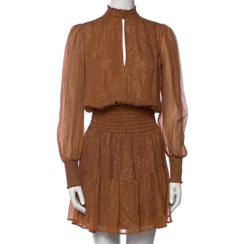 A.L.C. Long Sleeve Tan/Gold Dress size Small